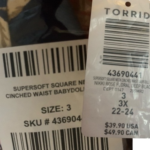 TORRID Super‎ Soft Square Neck Cinched Waist Babydoll Tank NWT Size 3X - Picture 8 of 11